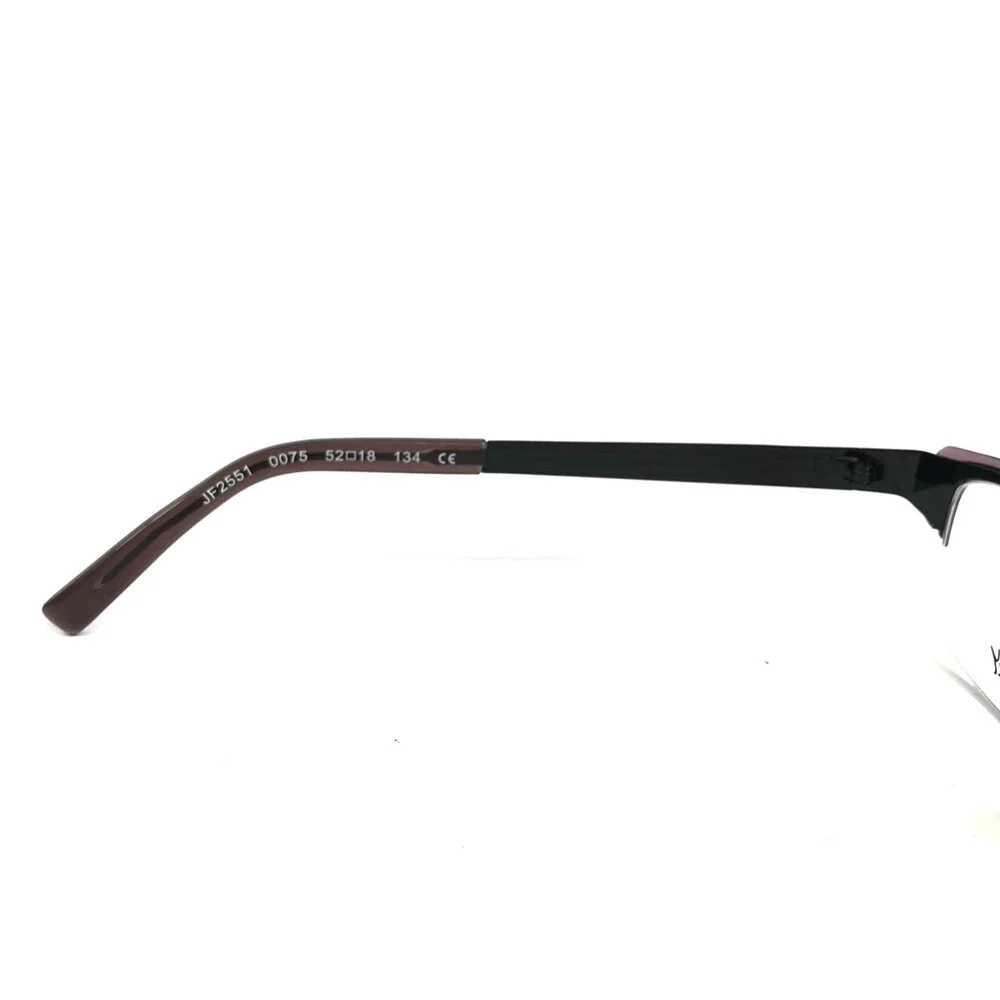 J.F. Rey Eyeglasses Frames JF2551 0075 Matte Black Purple Half Rim 52-18-134